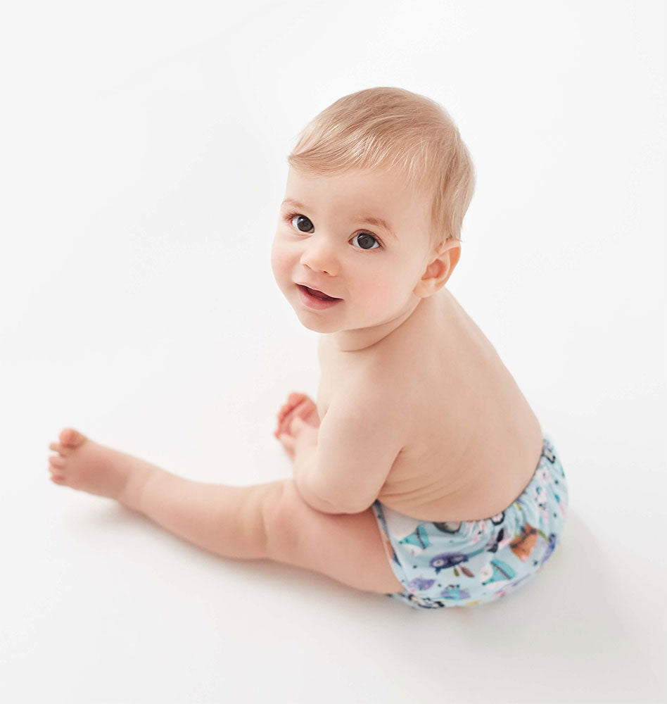 Blümchen velcro newborn / SM with outer single thigh elastic - MamaMaci