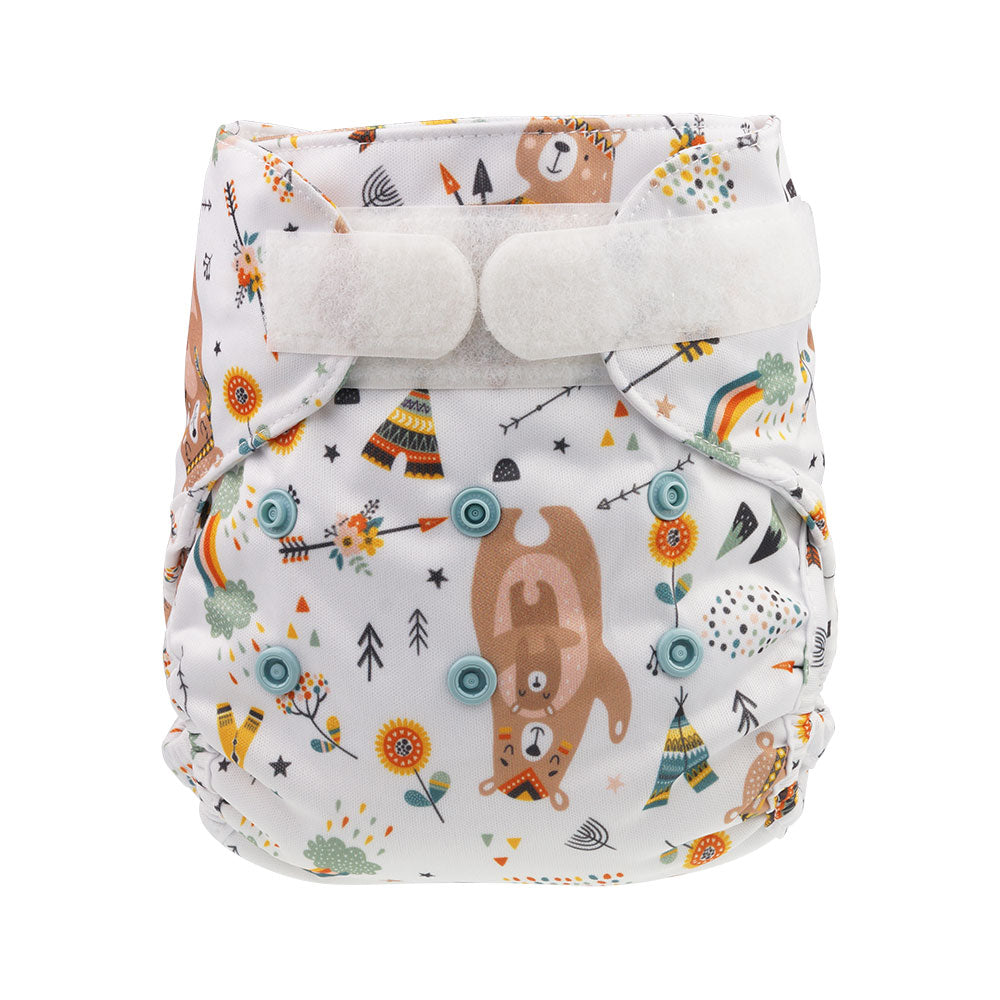 6. Blümchen újszülött, mini OS (S, M) csomag (1 db pelenkakülső dupla combgumival + 2 db IWEAR pelenkabetét - zorbos, kenderes)