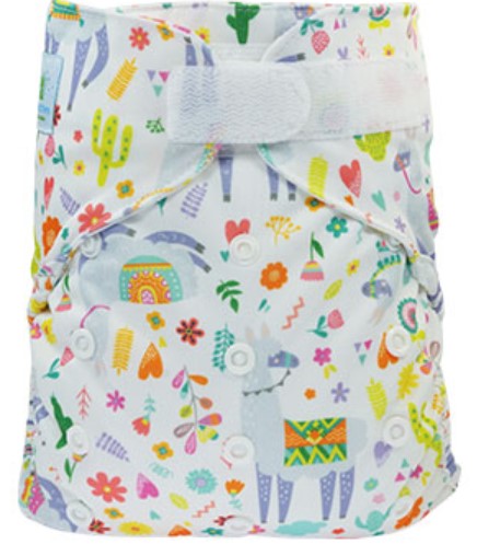 Blümchen velcro newborn / SM with outer single thigh elastic - MamaMaci