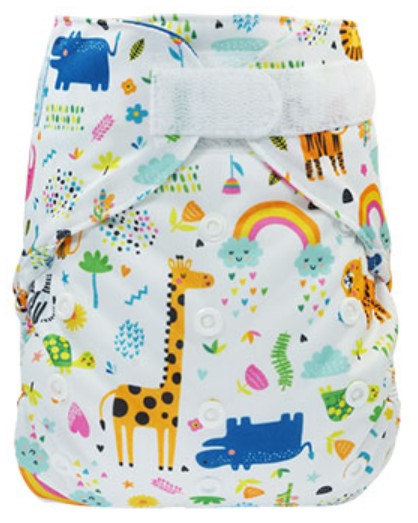 Blümchen velcro newborn / SM with outer single thigh elastic - MamaMaci
