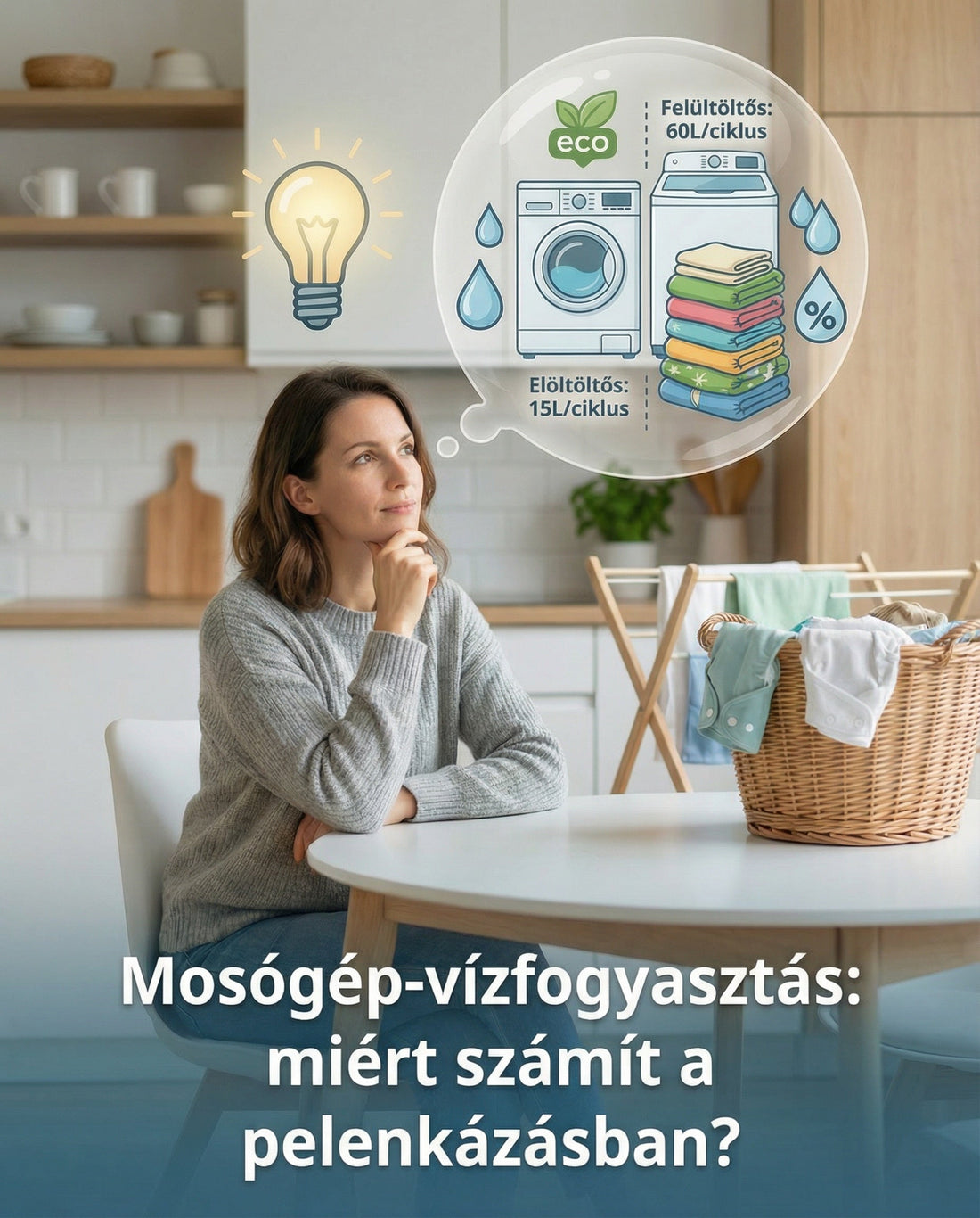 Mosógép-vízfogyasztás: miért számít a pelenkázásban?