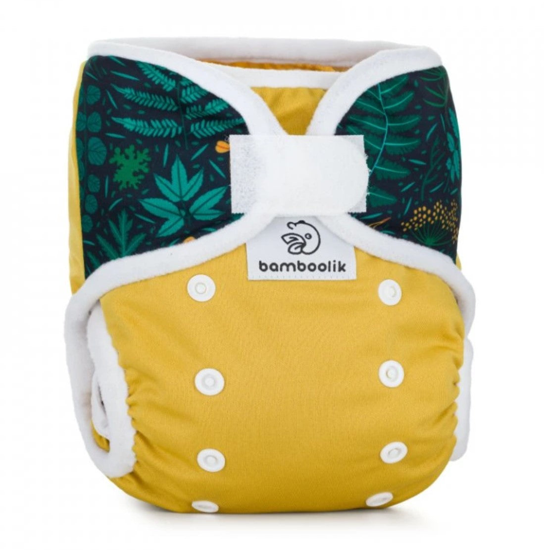 Bamboolik Velcro One Size (OS) Stoffwindel Überhose – Waldpflanzen