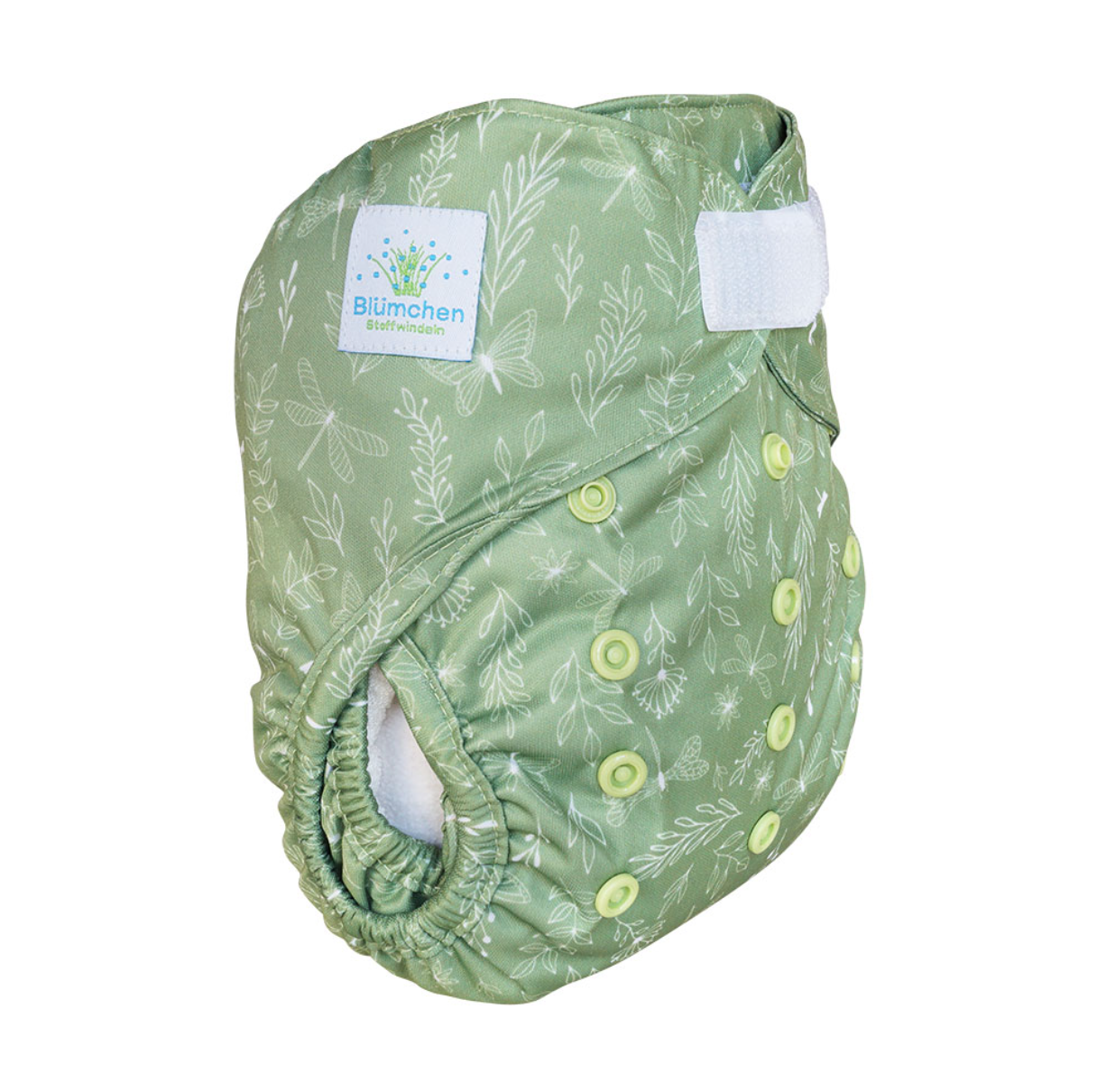 Blümchen velcro newborn / SM with outer single thigh elastic - MamaMaci