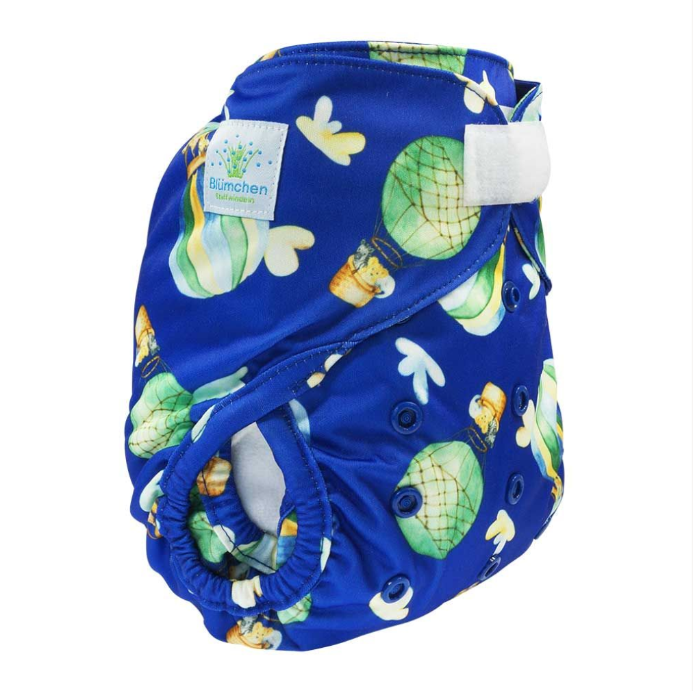 Blümchen velcro newborn / SM with outer single thigh elastic - MamaMaci
