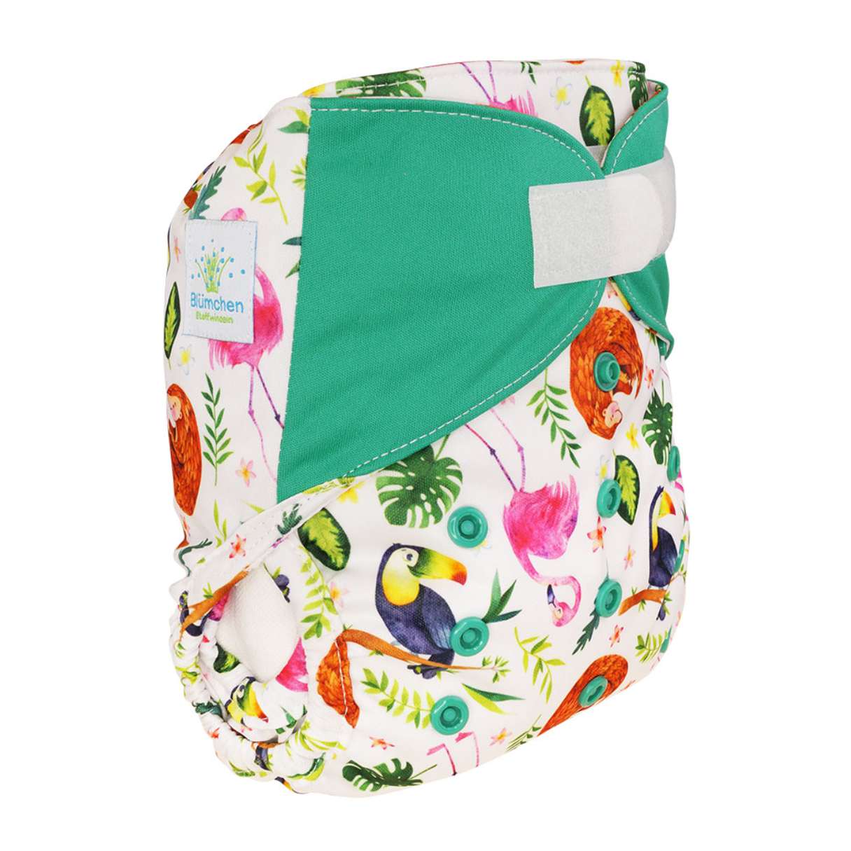 Blümchen velcro newborn / SM with outer single thigh elastic - MamaMaci