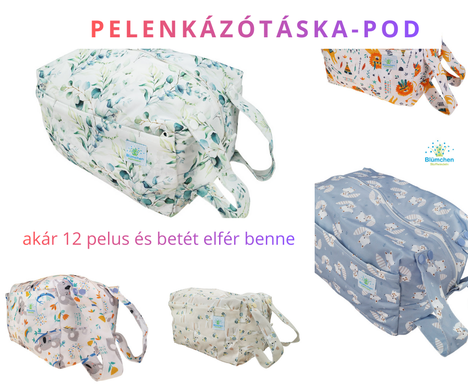 Blümchen pelenkázótáska 3 zsebbel (27x17x17 cm - POD) - Újrahasznosított PES (Copy)