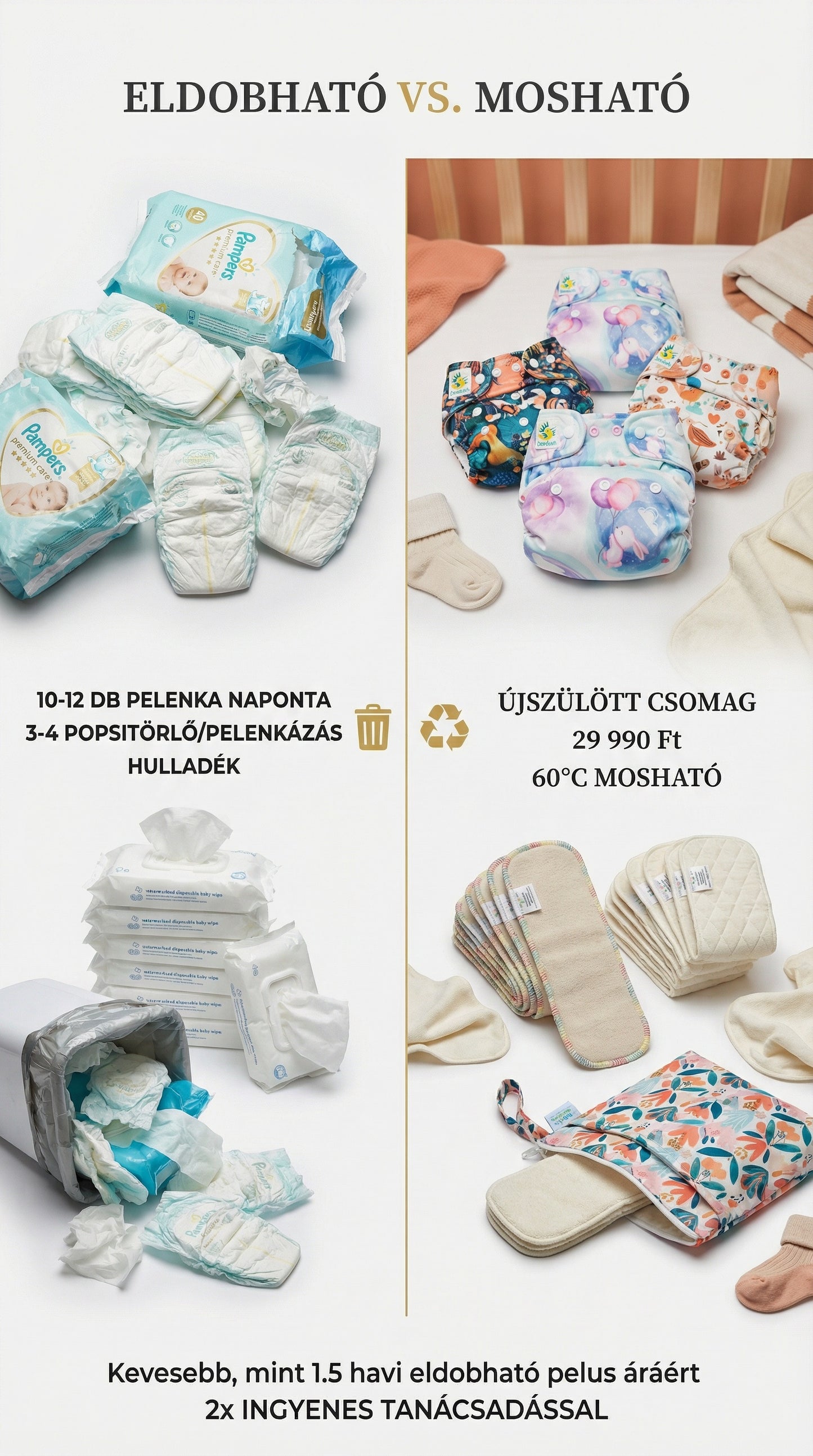 Újszülött mosipelus csomag