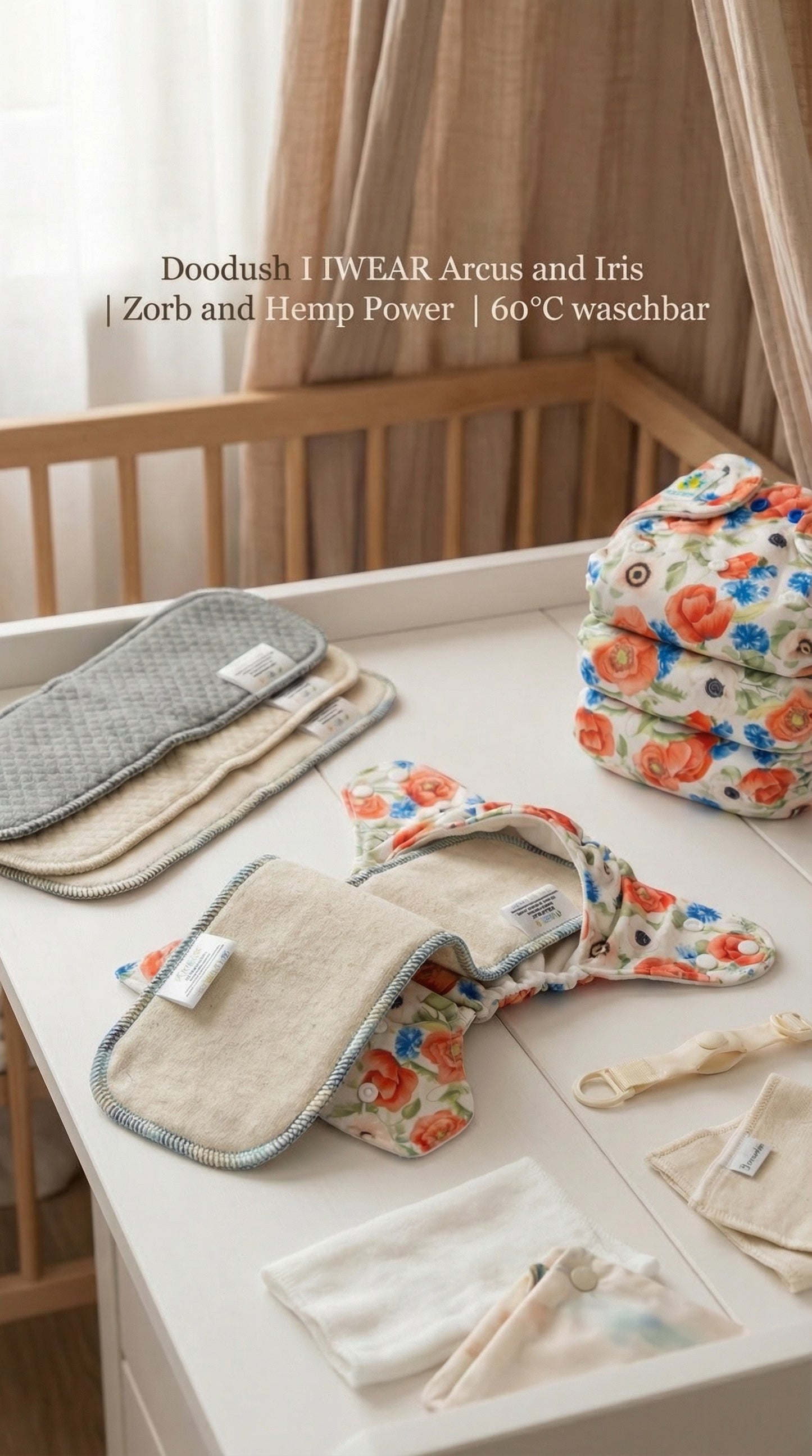 Doodush újszülött (NB / XS, S) csomag - 1 db pelenkakülső + 1 db IWEAR zorb pelenkabetét