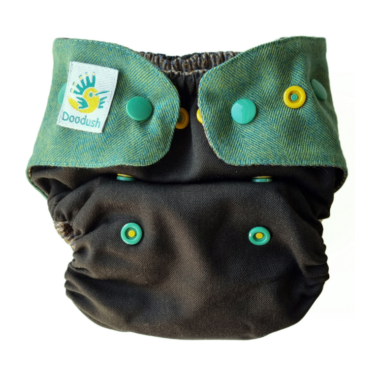 Doodush Wollüberhose XL mit grüne Laschen